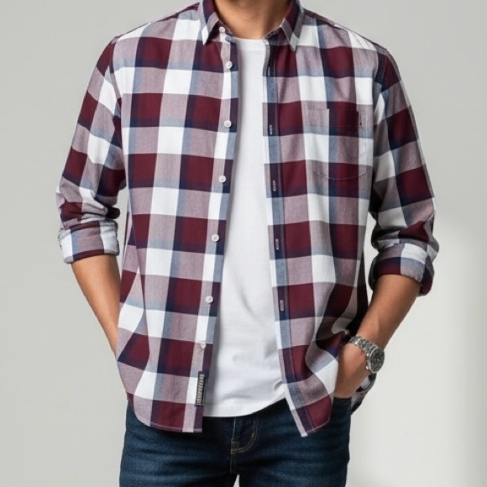 Express Classic Fit checkered button up shirt Men’s size L 16-16.5 NWOT